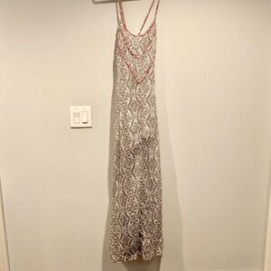 Roxy Grey, White & Pink Maxi Dress | Never Worn